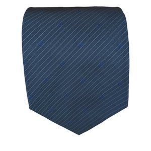 ROBERTO CAVALLI Gray Striped Monogrammed Silk Tie ITALY 58"/ 3.5" EC